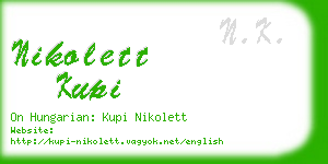 nikolett kupi business card